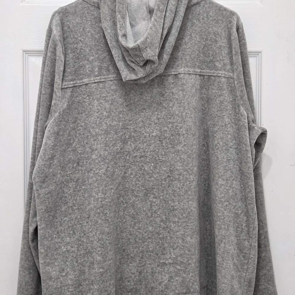 Jones New York Sport Velour Hoodie Gray Zip Front SZ 1X - Picture 7 of 15